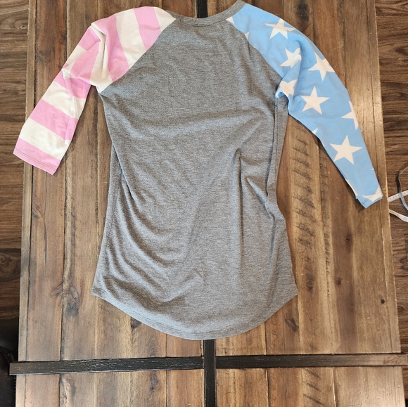 Lularoe Unicorn American flag Randy baseball t - Picture 2 of 4